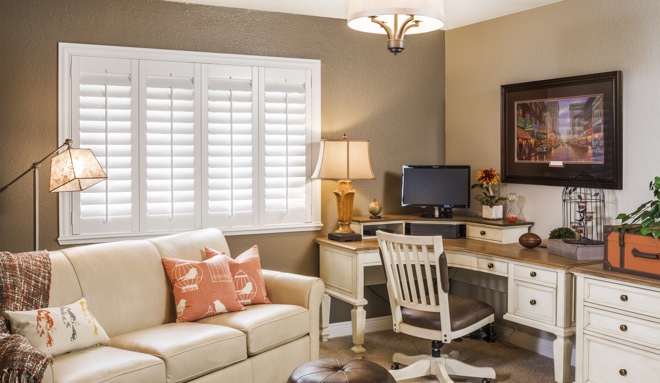 Polywood shutters in a home office